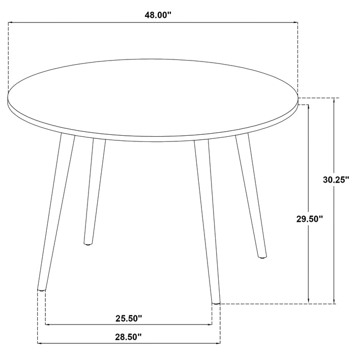 Andrews 5-piece Round Dining Table Set Light Ash and White