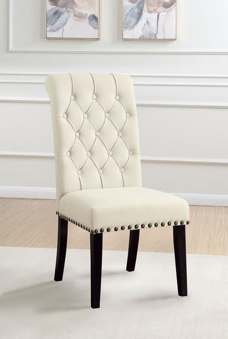 Alana Fabric Upholstered Dining Side Chair Beige (Set of 2)