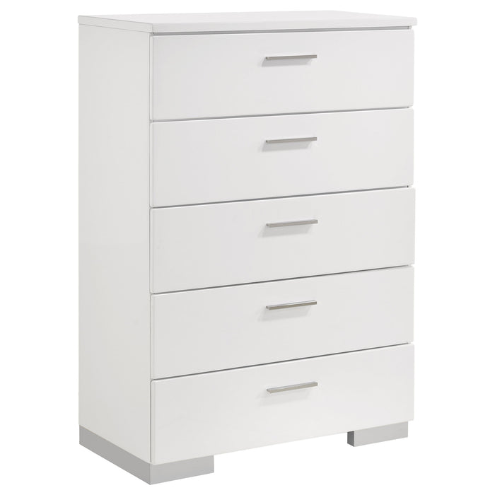Felicity 5-piece California King Platform Bedroom Set White
