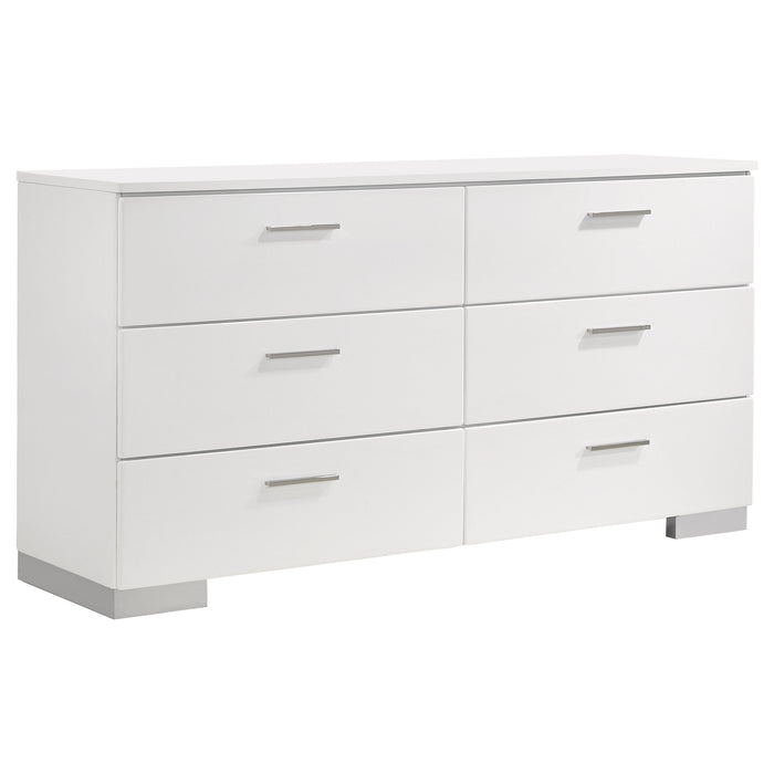 Felicity 4-piece California King Bedroom Set White High Gloss
