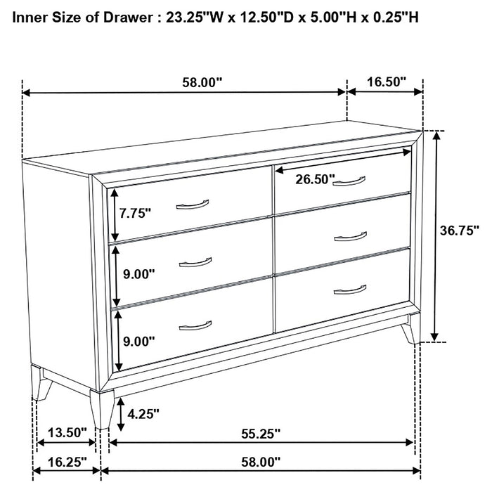 Watson Five-piece Full Bedroom Set Grey Oak
