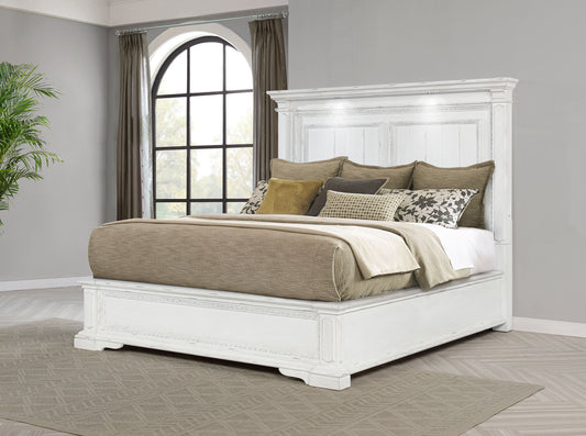 McKinney Eastern King LED Light Panel Bed Vintage White