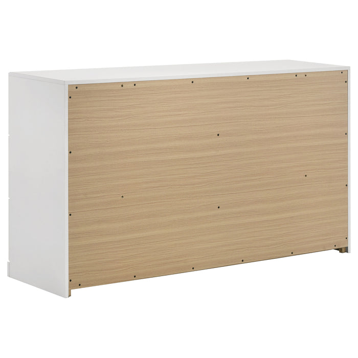 Ines 4-piece Eastern King Bedroom Set Navy and White High Gloss