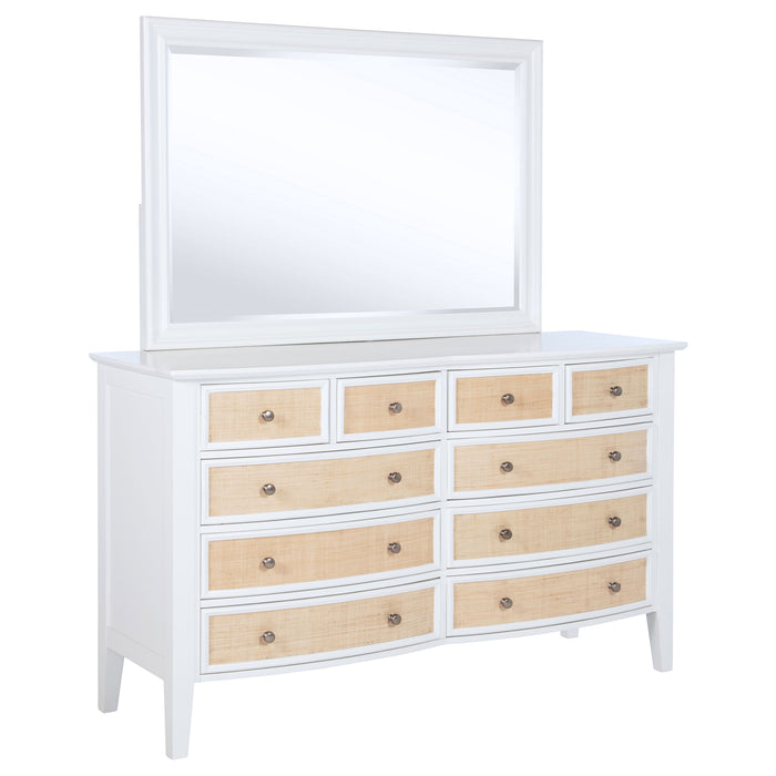Bexhill 10-drawer Dresser and Mirror White