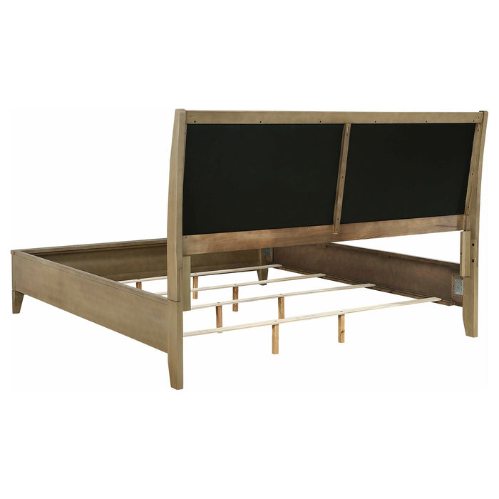 Granada Upholstered Eastern King Panel Bed Natural Pine