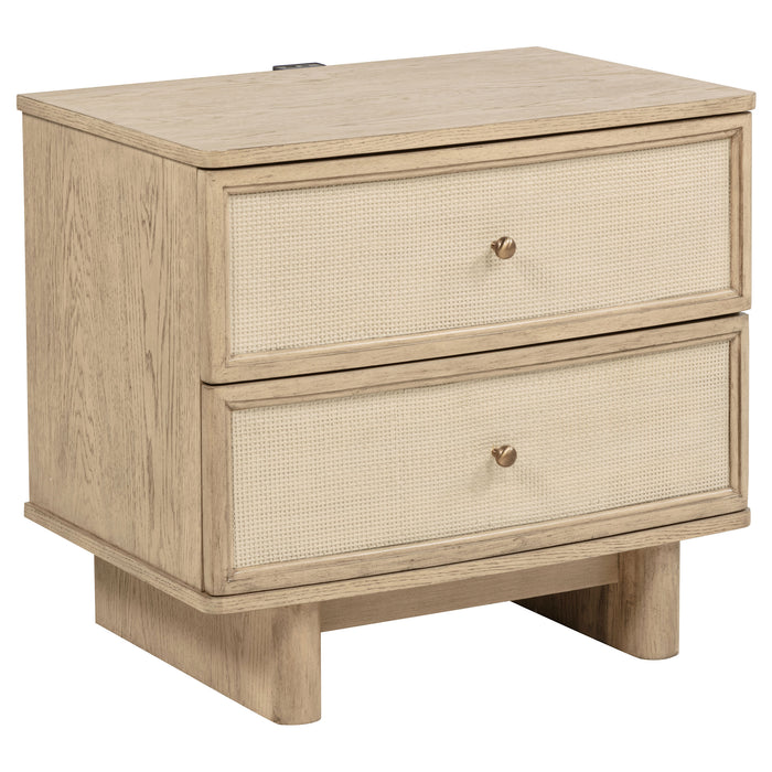 Kailani 4-piece Eastern King Bedroom Set Beige Oak