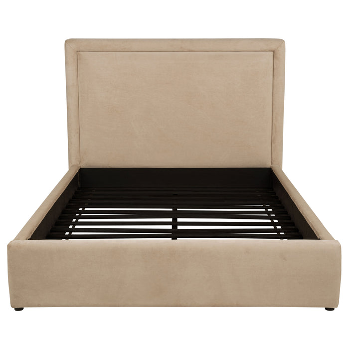 Lawson 54-inch Upholstered Queen Platform Bed Light Saddle