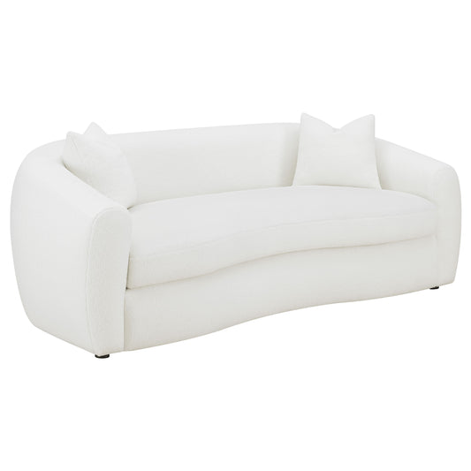 Isabella Faux Sheepskin Upholstered Sofa Natural