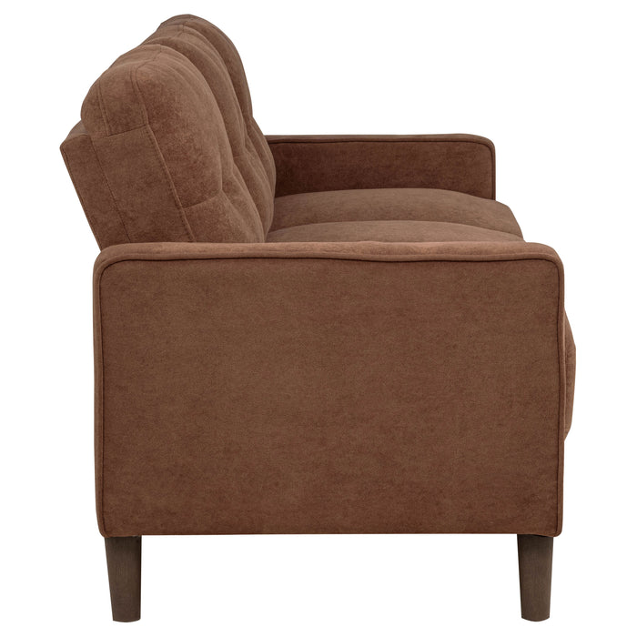 Bowen II Fabric Upholstered Track Arm Sofa Rust