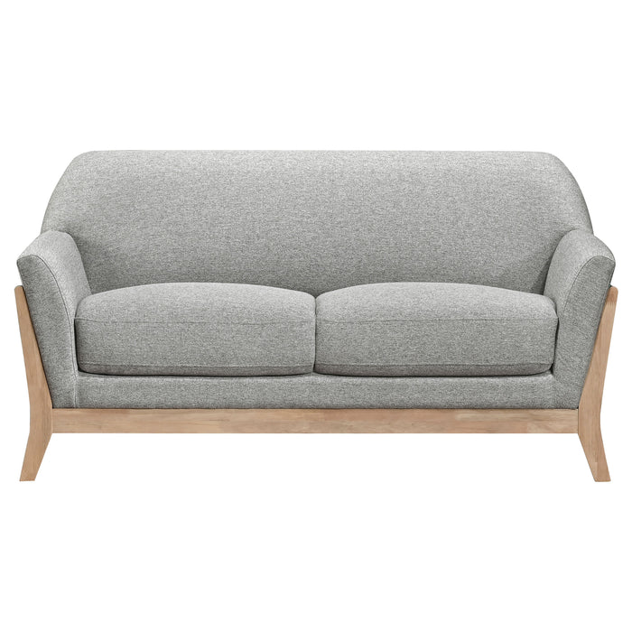 Vaughn 3-piece Fabric Upholstered Flared Arm Sofa Set Grey