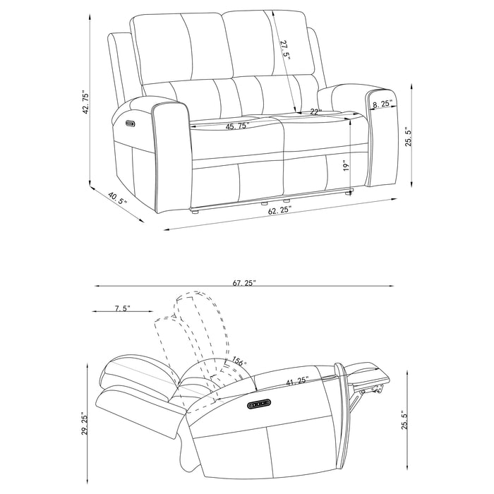Brickston 3-piece Triple Power Reclining Sofa Set Grey