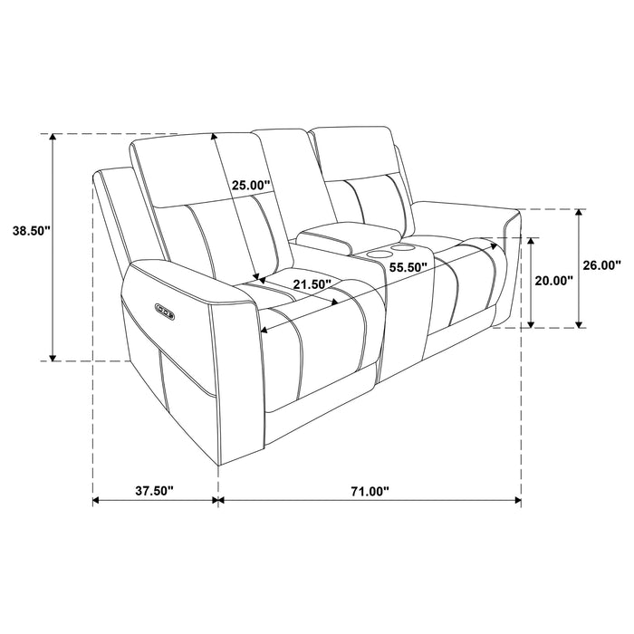 Kennett 2-piece Chenille Power Reclining Sofa Set Dark Grey