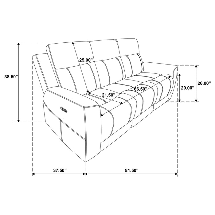 Kennett 3-piece Chenille Power Reclining Sofa Set Dark Grey