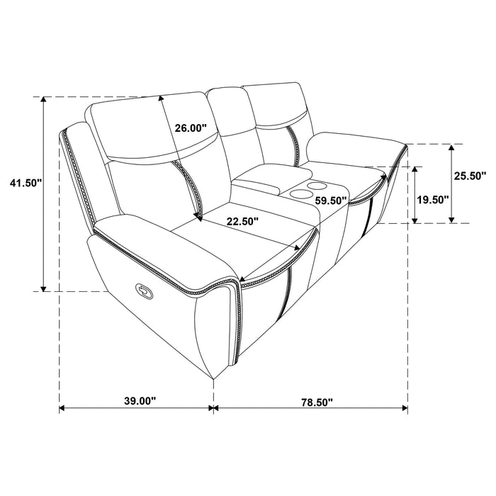 Sloane 2-piece Upholstered Reclining Sofa Set Blue