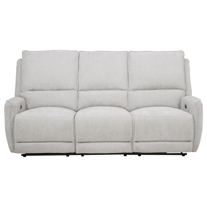 Sylmar Chenille Upholstered Power Reclining Sofa Dove Grey