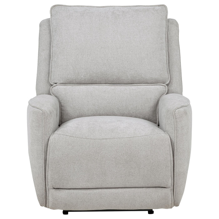 Sylmar Chenille Upholstered Power Recliner Dove Grey