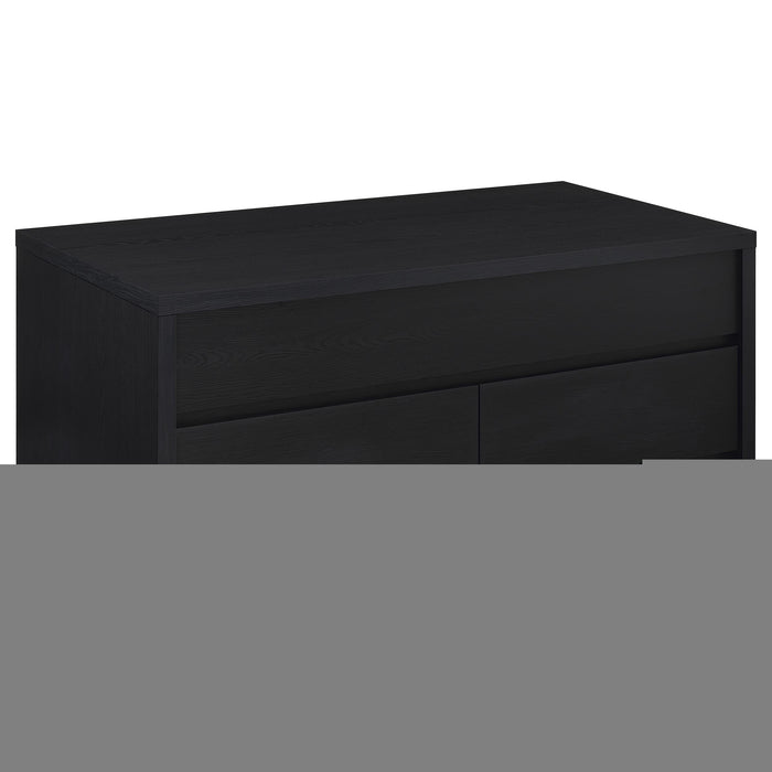 Knapp Lift Top Cocktail Coffee Table with Dual Drawers Black