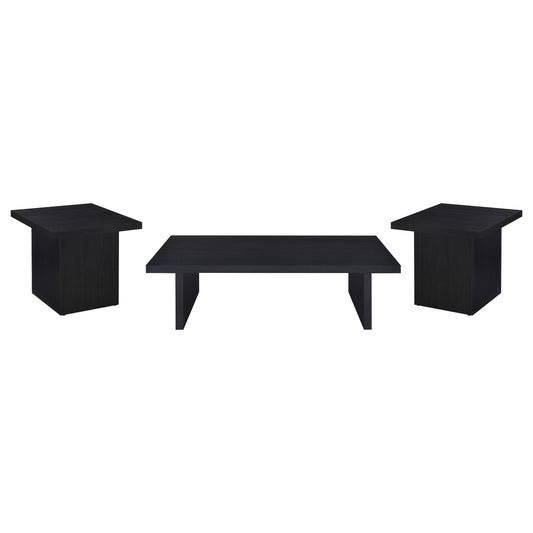 Max 3-piece Rectangular Coffee and End Table Set Black
