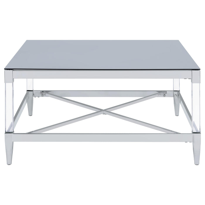 Lindley 2-piece Square Coffee and End Table Set Chrome