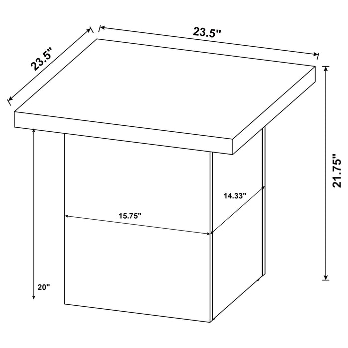 Devar 2-piece Square Coffee End Table Set Distressed Pine