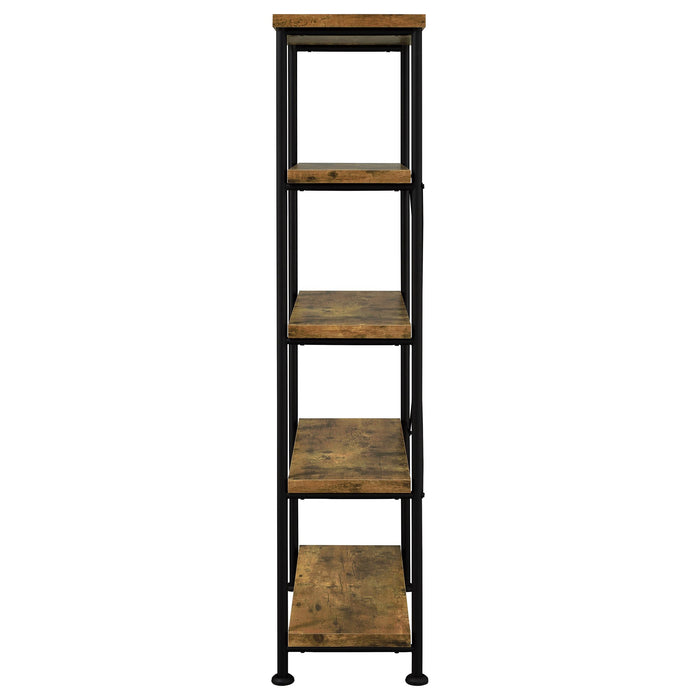 Analiese 63-inch 4-shelf Bookshelf Rustic Nutmeg