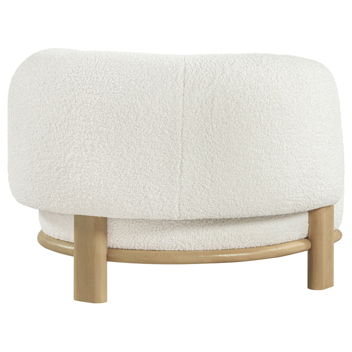 Lawler Upholstered Barrel Back Accent Chair Ivory and Natural