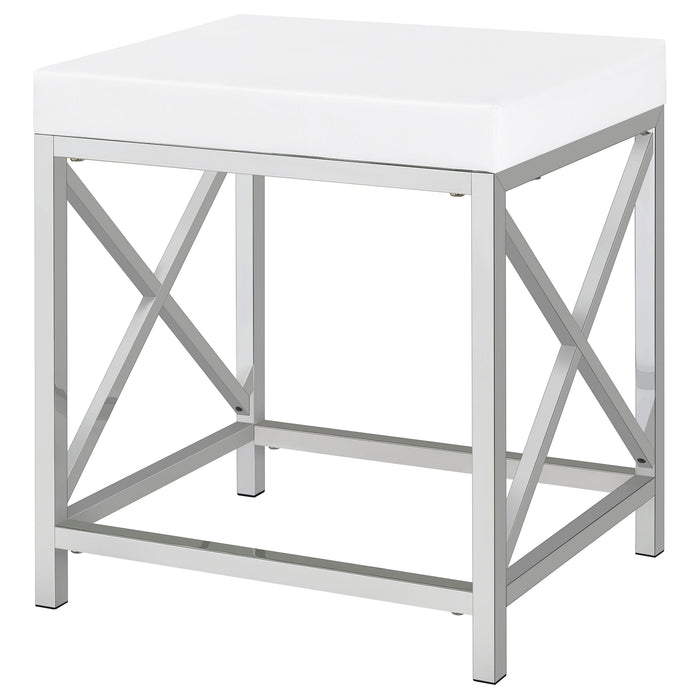 Eliza Vanity Set with Lighting & Stool White and Chrome