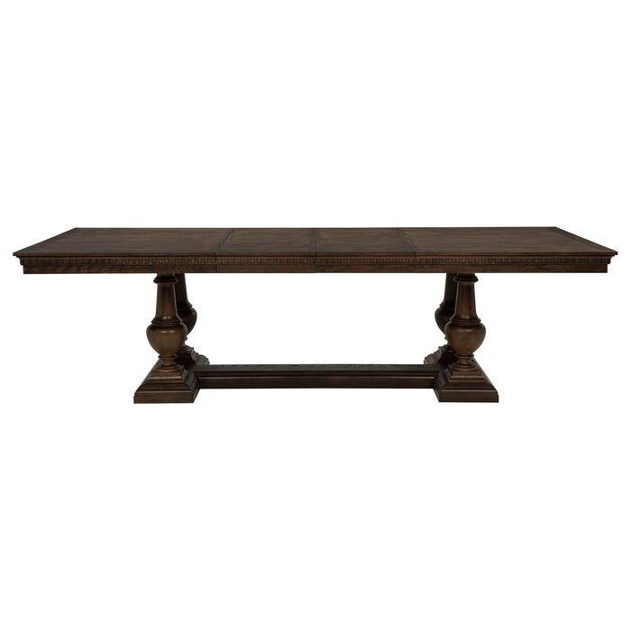 Ridgewell 9-piece Rectangular Trestle Dining Set Dark Oak