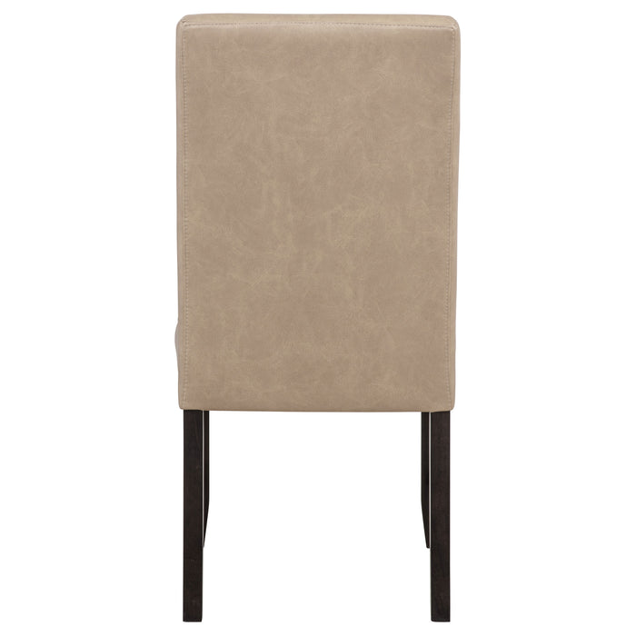 Averill Faux Leather Upholstered Dining Side Chair Tan (Set of 2)