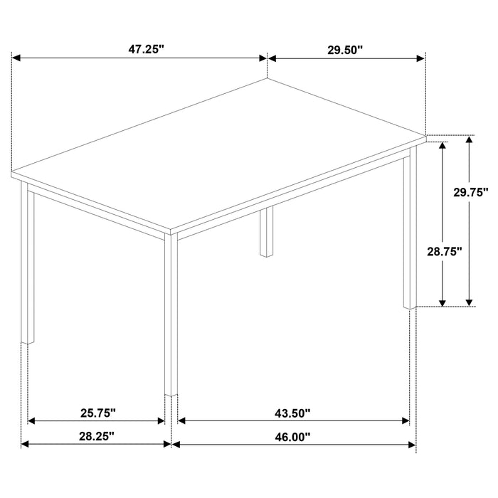 Garza 5-piece Rectangular Dining Table Greige Oak