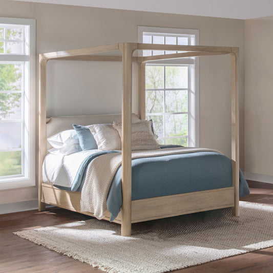 Solano 85-inch California King Canopy Bed Weathered Mango