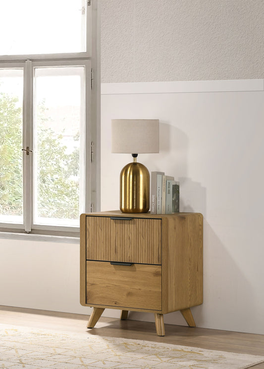 Bennett 2-drawer Bedroom Nightstand Bedside Table Light Oak