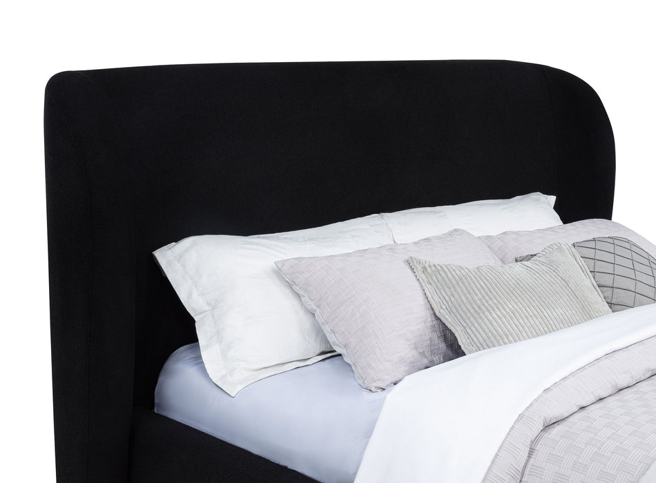 Blaire Upholstered California King Wingback Platform Bed Black