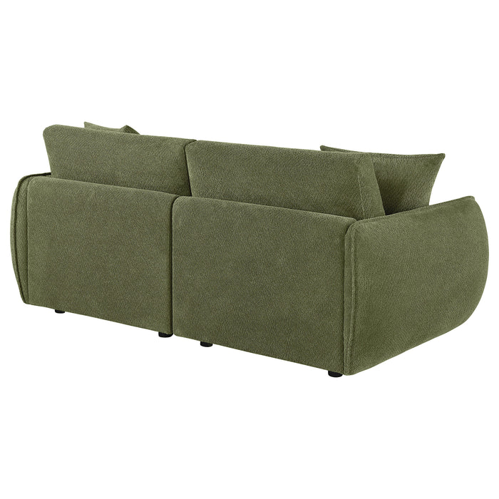 Elysia Chenille Upholstered Modular Lounge Loveseat Green