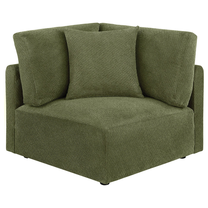 Elysia 6-piece Chenille Upholstered Modular Sectional Sofa Green