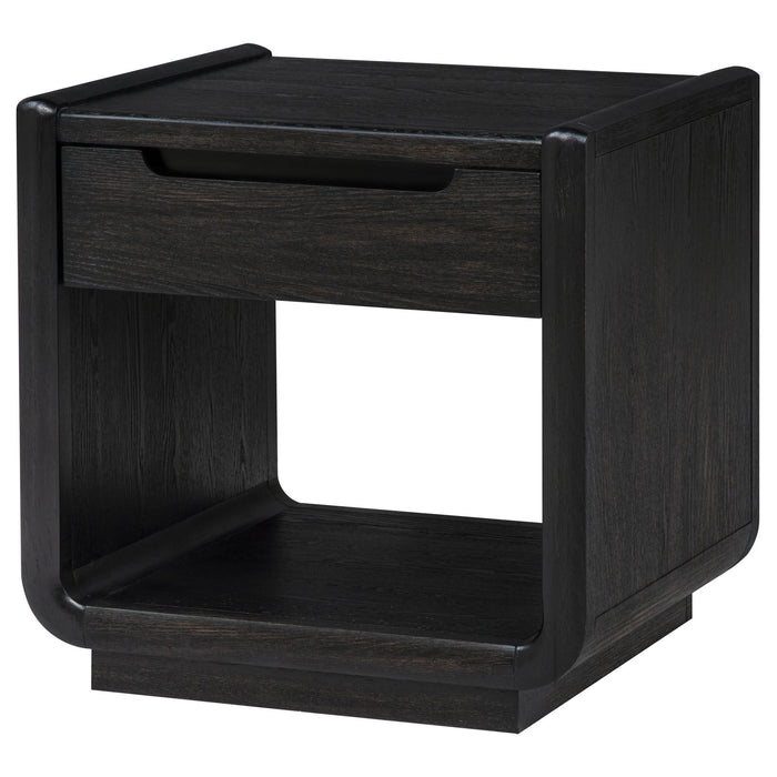 Leandro 1-drawer Wood Occasional Side End Table Burnished Black