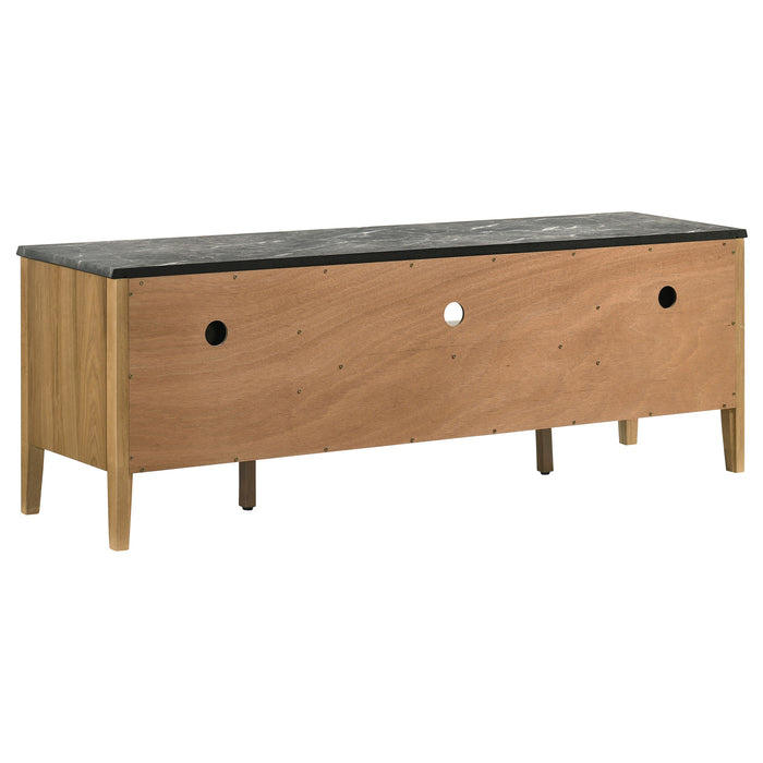 Bradley 63-inch 2-Door SmartTop TV Stand Grey and Natural