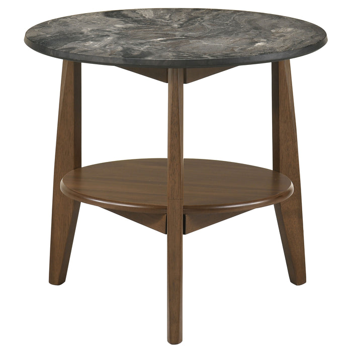 Bradley 2-Piece Round SmartTop Coffee Table Set Smokey Grey and Brown
