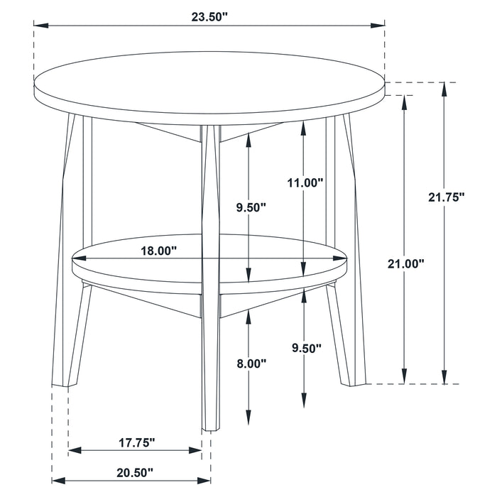 Bradley 2-Piece Round SmartTop Coffee Table Set Smokey Grey and Brown