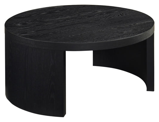 Sweeney 39-inch Round Wood Occasional Cocktail Coffee Table Black