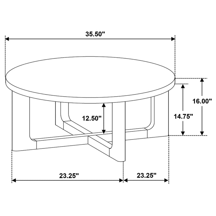 Kessler 2-piece Round Sculptural Wood Coffee Table Set Light Oak