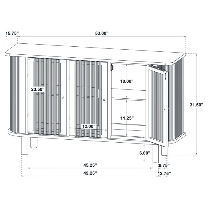 Ervine 3-Door Rope Panel Sideboard Accent Storage Cabinet Natural