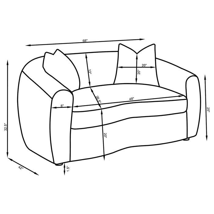 Isabella Fabric Upholstered Loveseat Sand
