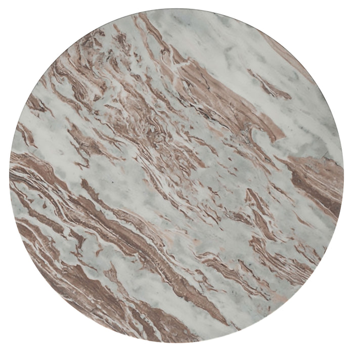 Jenna 3-piece Round Marble Top Coffee Table Set Brown