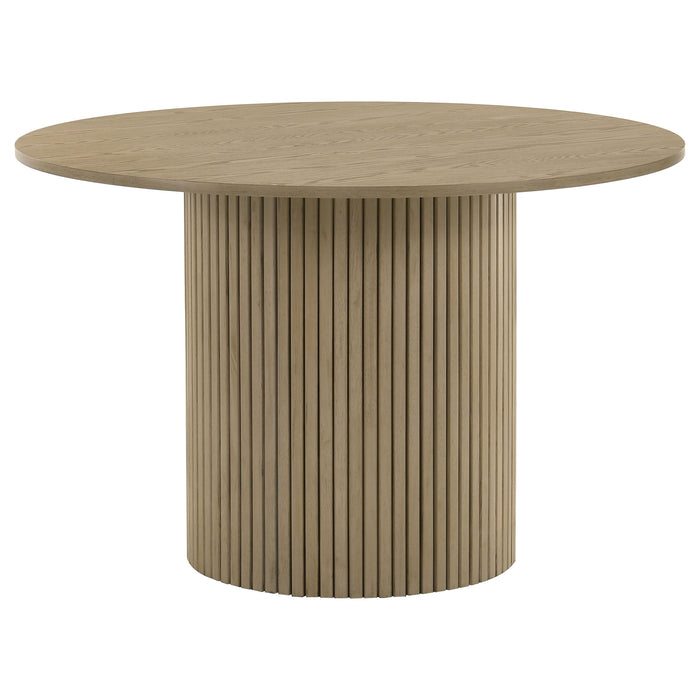 Hamlyn 5-piece Round Wood Dining Set Wheat and Natural Oak