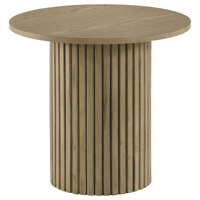 Hamlyn 43-inch Round Wood Counter Height Dining Table Natural Oak