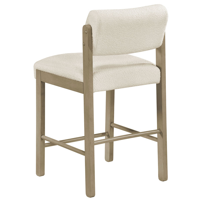Kehoe Upholstered Counter Height Chair Cream and Natural Oak (Set of 2)
