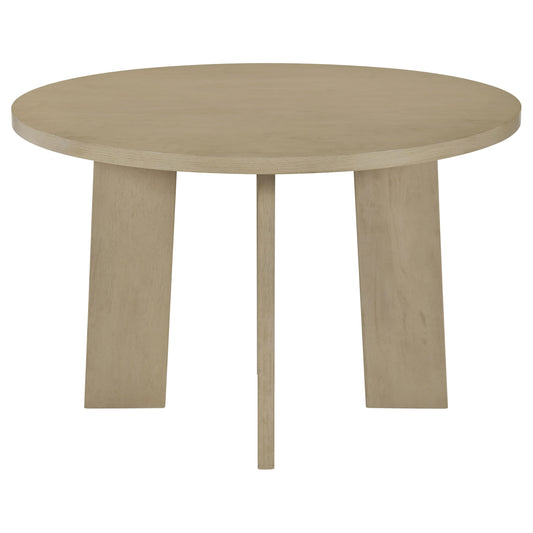 Strouse 47-inch Round Wood Dining Room Table Natural Oak