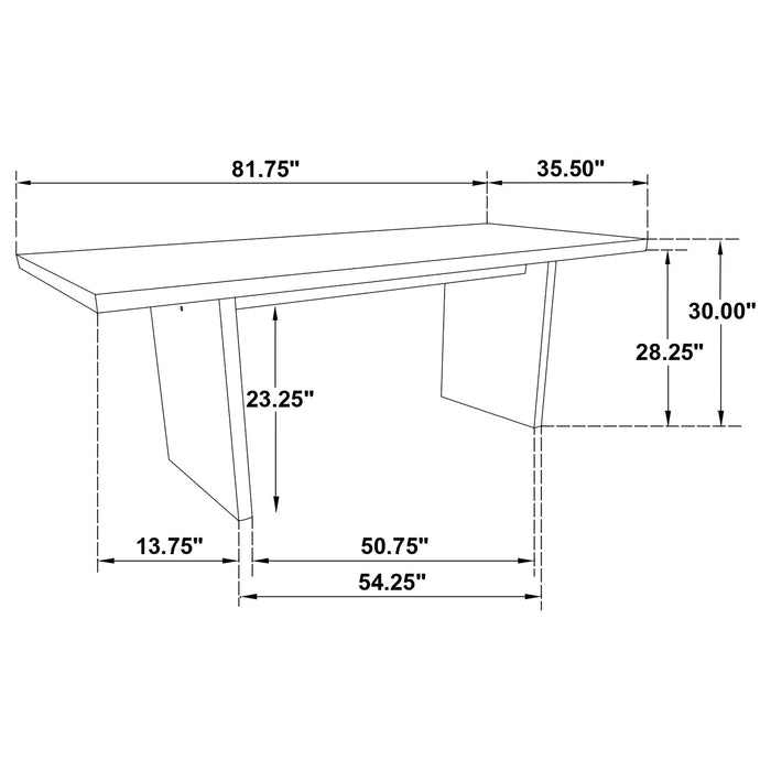 Decker 82-inch Rectangular Wood Dining Table Black