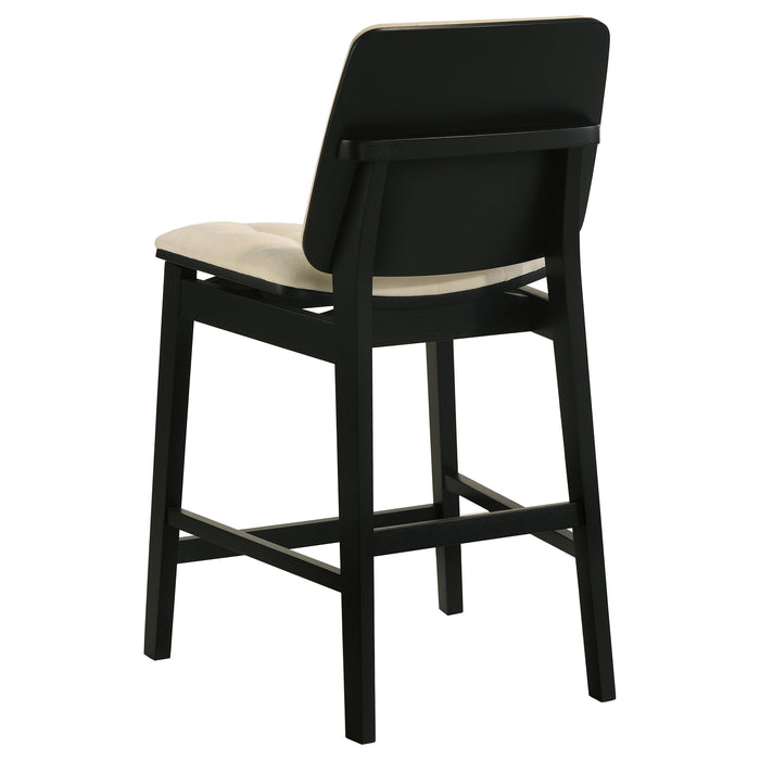 Redbridge Velvet Upholstered Counter Chair Cream and Black (Set of 2)